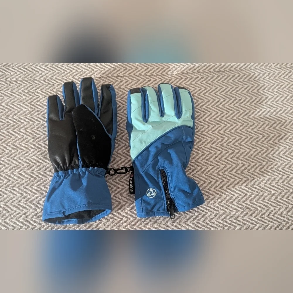 Turbine Blue and Black Women's Gloves Size Small